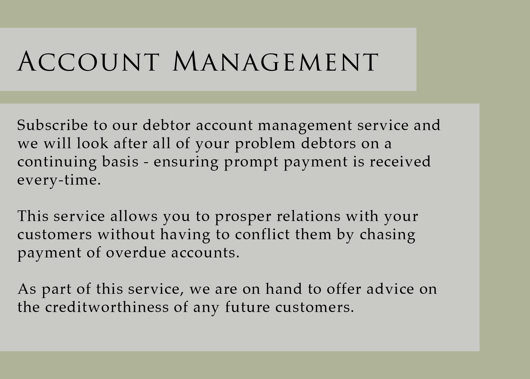 Debtor Account Management